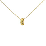 Collier doré anneau zircons noirs 42 cm