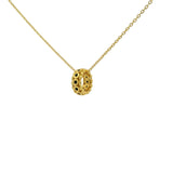 Collier doré anneau zircons noirs 42 cm
