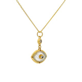 Gold necklace with stone eye and zircons