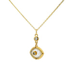 Gold necklace with stone eye and zircons