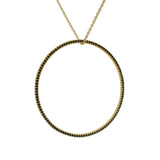 Gold necklace ring S, M, L, XL and black zircons