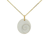 Large golden shell necklace with Saint Lucia's eye