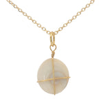Collier doré petit oeil de Sainte Lucie avec fil doré 42 cm