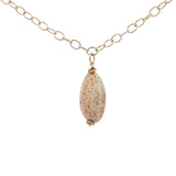 Collier doré coquillage beige moucheté 42 cm
