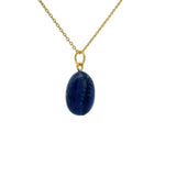 Collier doré Cauri taillé dans la lapis lazulis 42 cm