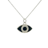 925 silver necklace with oval lapis eye