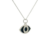 925 silver necklace with oval lapis eye
