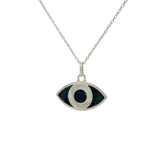 925 silver necklace with oval lapis eye