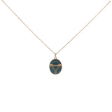 Scarab and zircon pendant necklace