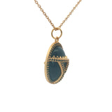Scarab and zircon pendant necklace