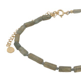 Chaine de cheville dorée avec labradorite en tubes