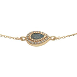 White zircon and stone drop bracelet