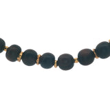 Necklace with wooden beads and gold discs