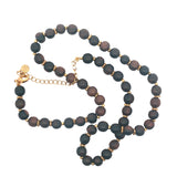 Necklace with wooden beads and gold discs