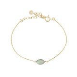 Golden bracelet with faceted oval stone