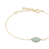 Golden bracelet with faceted oval stone