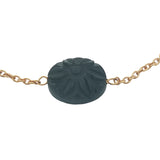 Golden flower bracelet in natural stone
