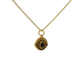 Gold necklace with stone eye and zircons