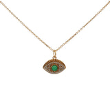Gold necklace with stone eye and zircons