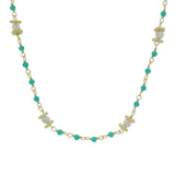 Necklace with stones and golden discs
