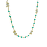 Necklace with stones and golden discs