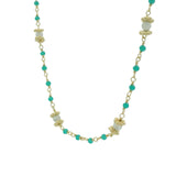 Necklace with stones and golden discs