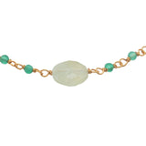 Bracelet doré pierre entourée de petites pierres facettées
