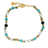 Multi-stone bracelet and golden balls