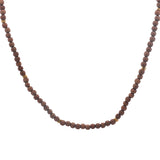 Light wood bead necklace and gold discs