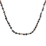 Wooden and turquoise pearl necklace