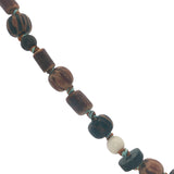 Wooden and turquoise pearl necklace