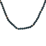 Dark wood bead necklace and gold discs