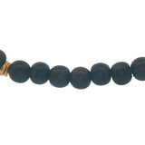 Dark wood bead necklace and gold discs