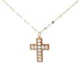 Collier doré croix avec prehnite 60 cm