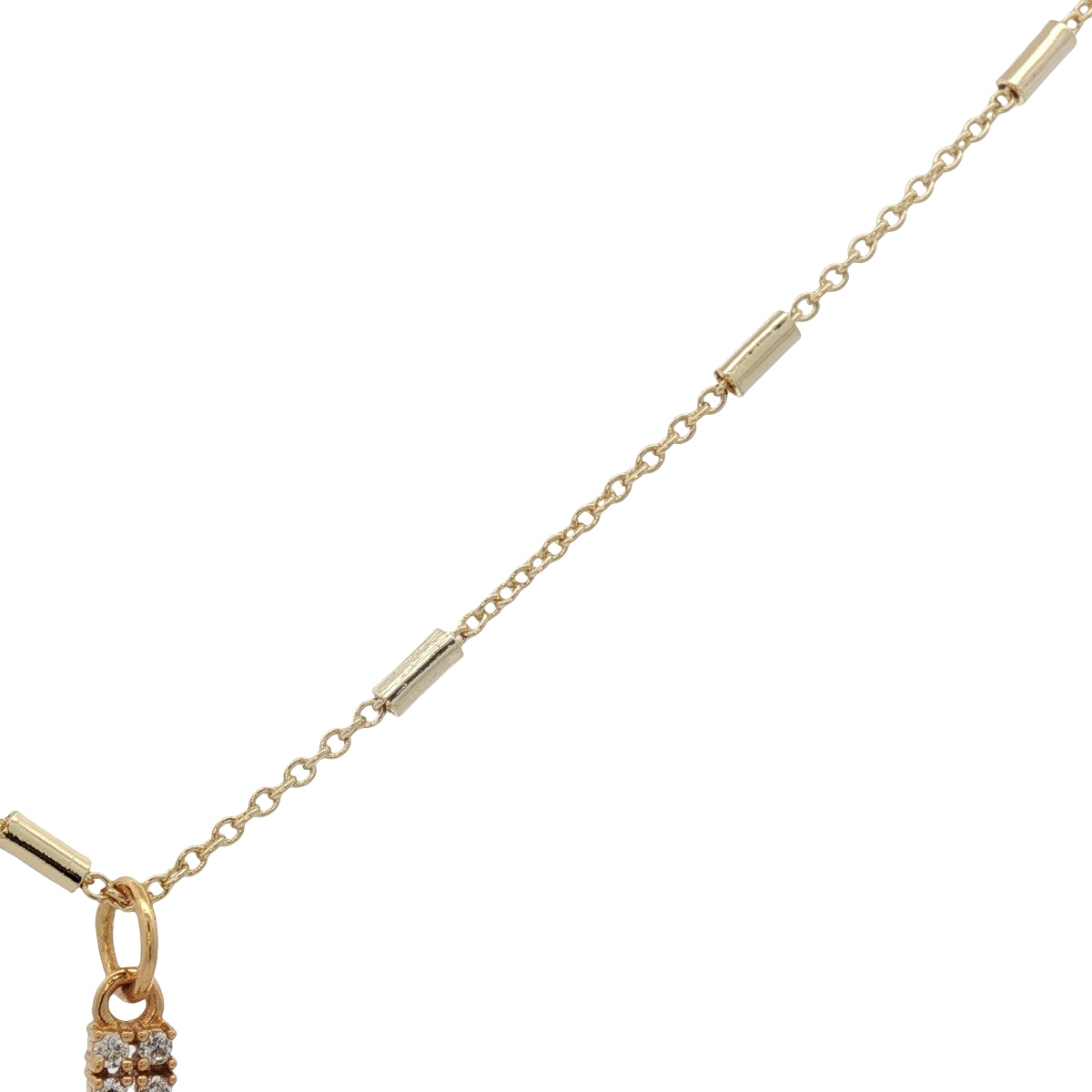 Collier doré croix pavage zircons 60 cm