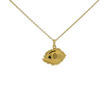 Collier doré oeil bombé avec cils 42 cm