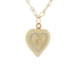 Collier doré coeur avec rayons et zircons 50 cm