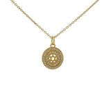 Collier doré médaille étoile de David avec zircons 42 cm