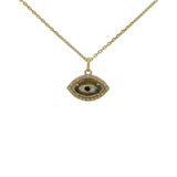 Gold necklace with stone eye and zircons