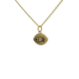 Gold necklace with stone eye and zircons