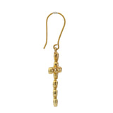 Boucles d'oreilles dorées croix fine avec zircons blancs