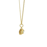 Gold necklace with eye and stone pendant
