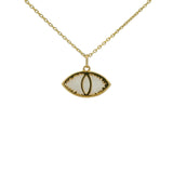 Collier doré oeil et pierre de lune 42cm