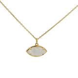 Collier doré oeil et pierre de lune 42cm