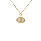 Collier doré oeil et pierre de lune 42cm