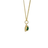 Collier doré pendentif oeil et onyx verte 42 cm