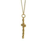 Gold necklace with cross and drop stones