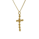 Gold necklace with cross and drop stones