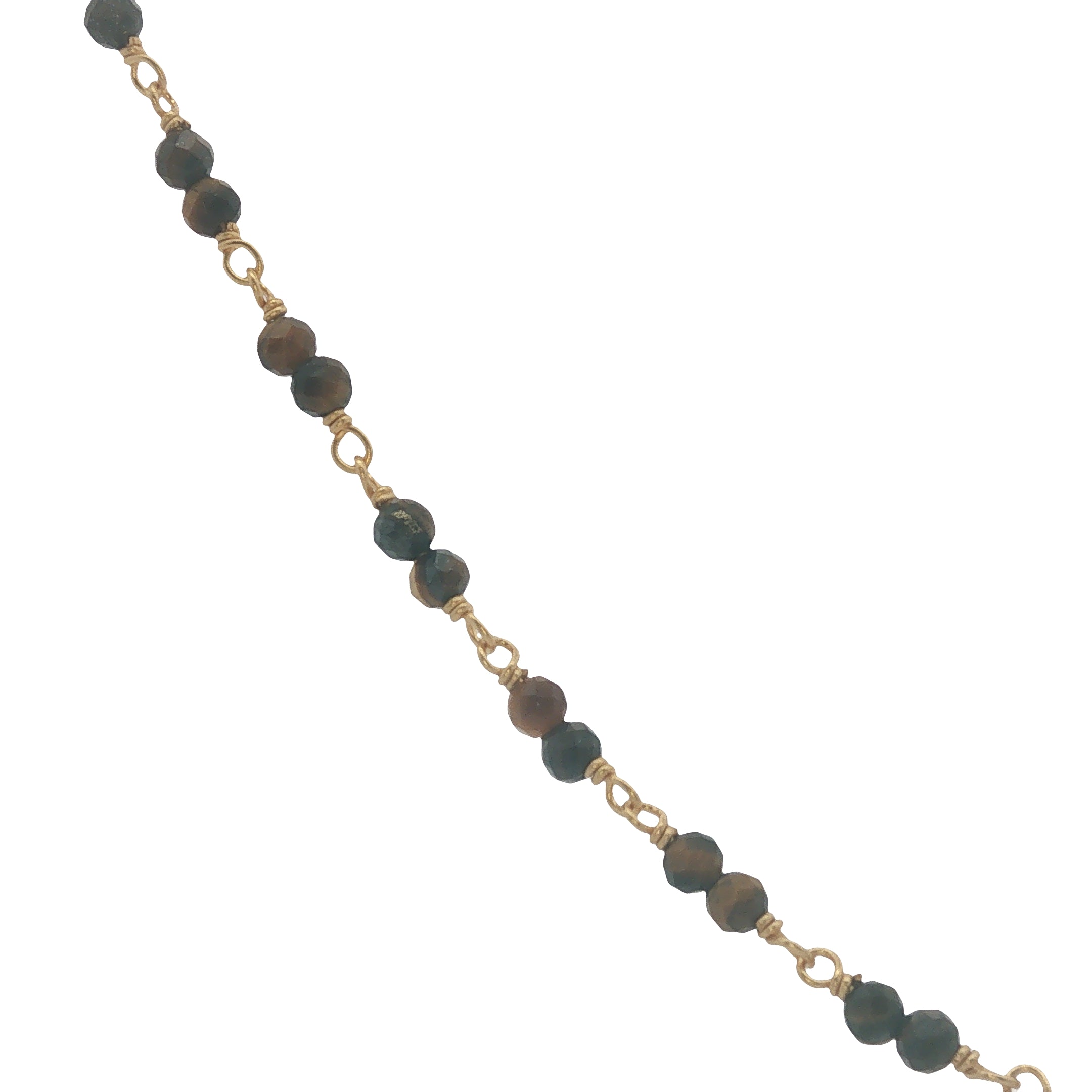 Collier doré avec duo oeil de tigre 50 cm