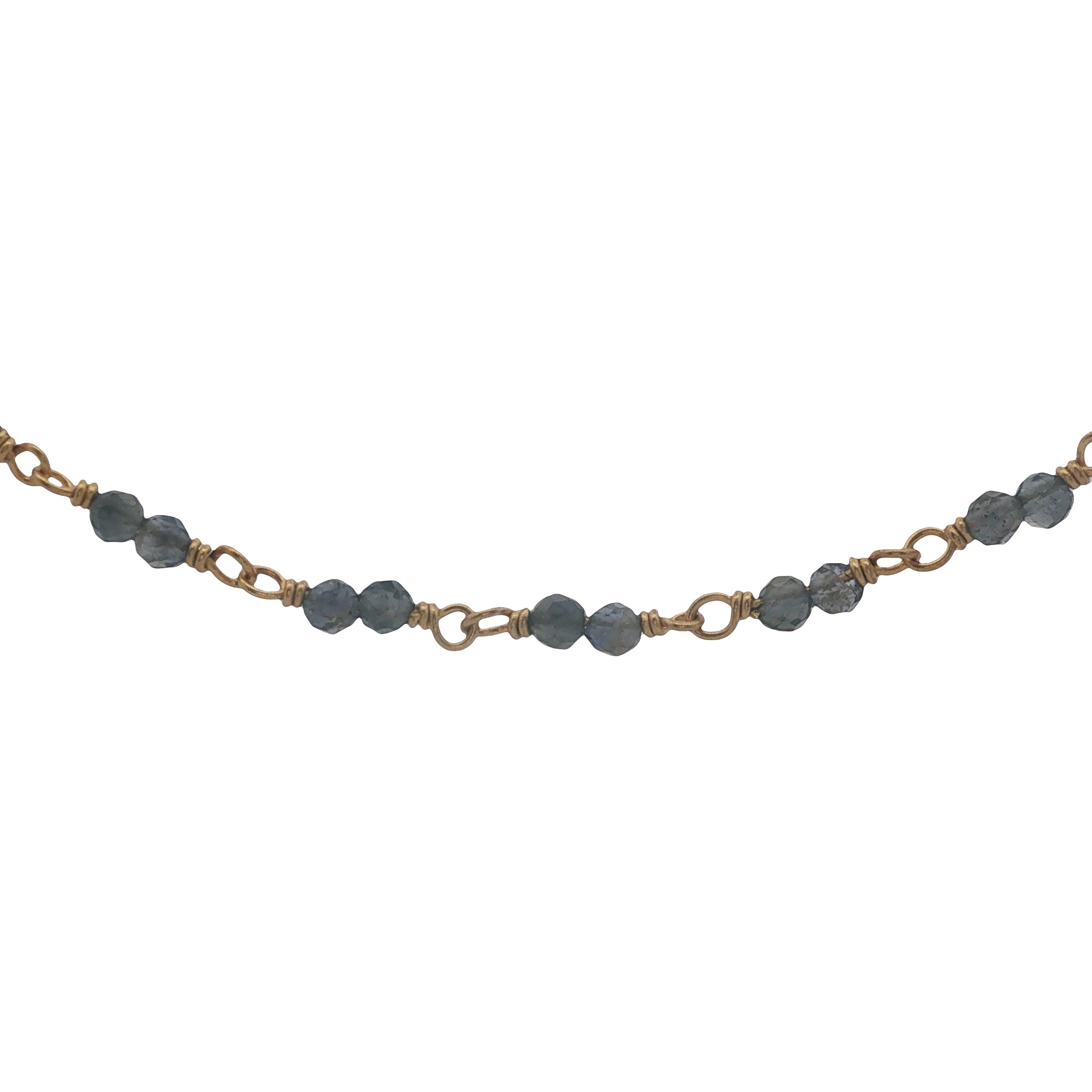 Collier doré avec duo iolite 50 cm